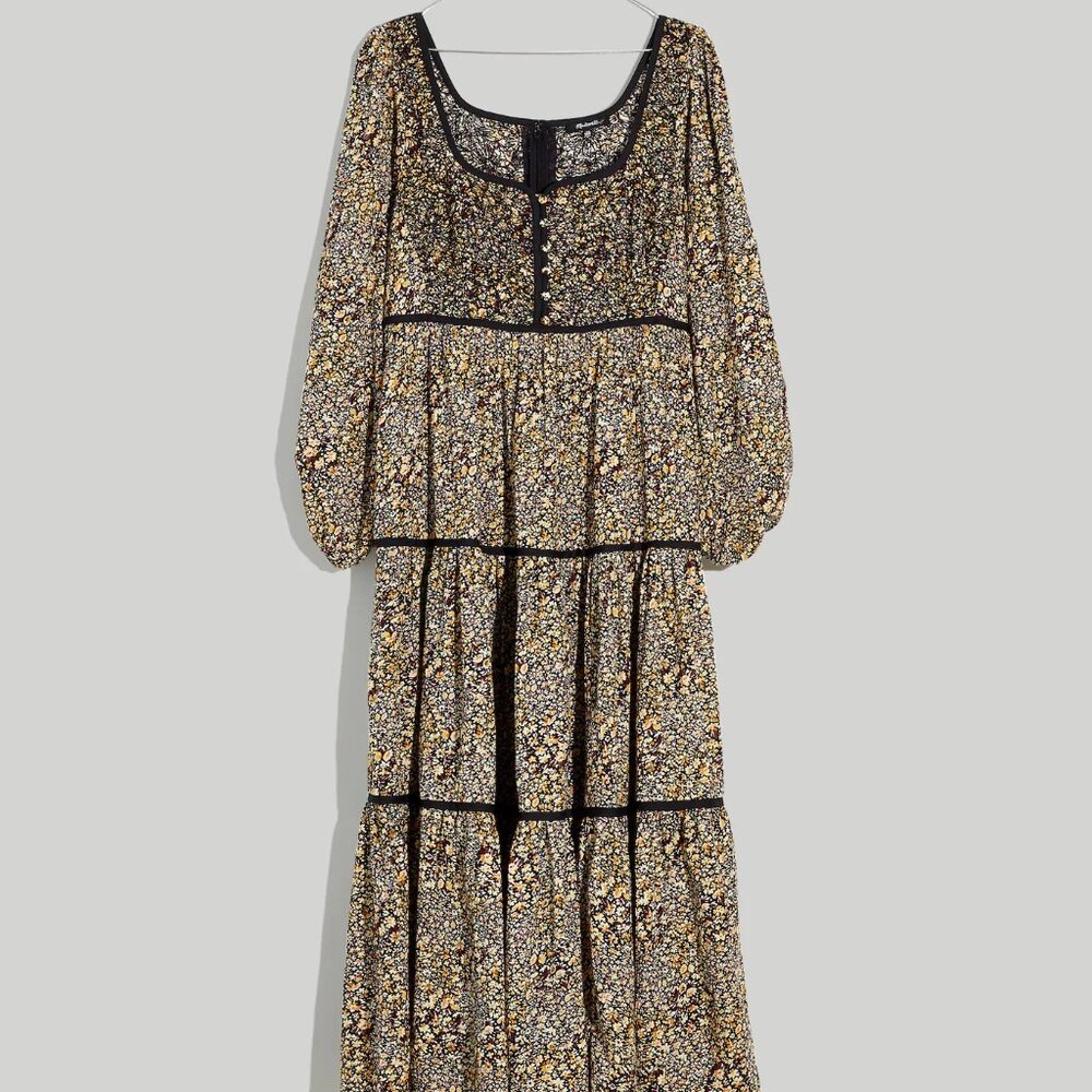 Madewell Embroidered Tiered Midi Dress, Cottage Garden US 14 - Like New